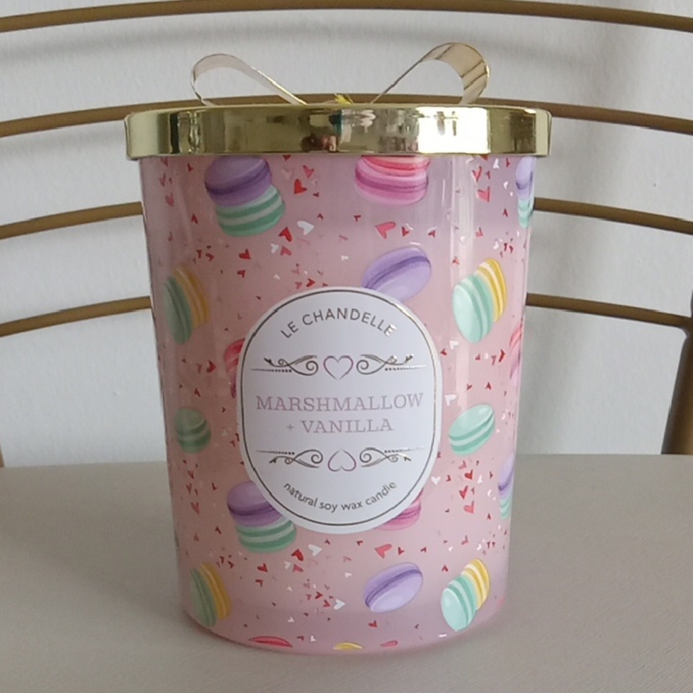 Marshmallow Vanilla Candle - Pink and Gold